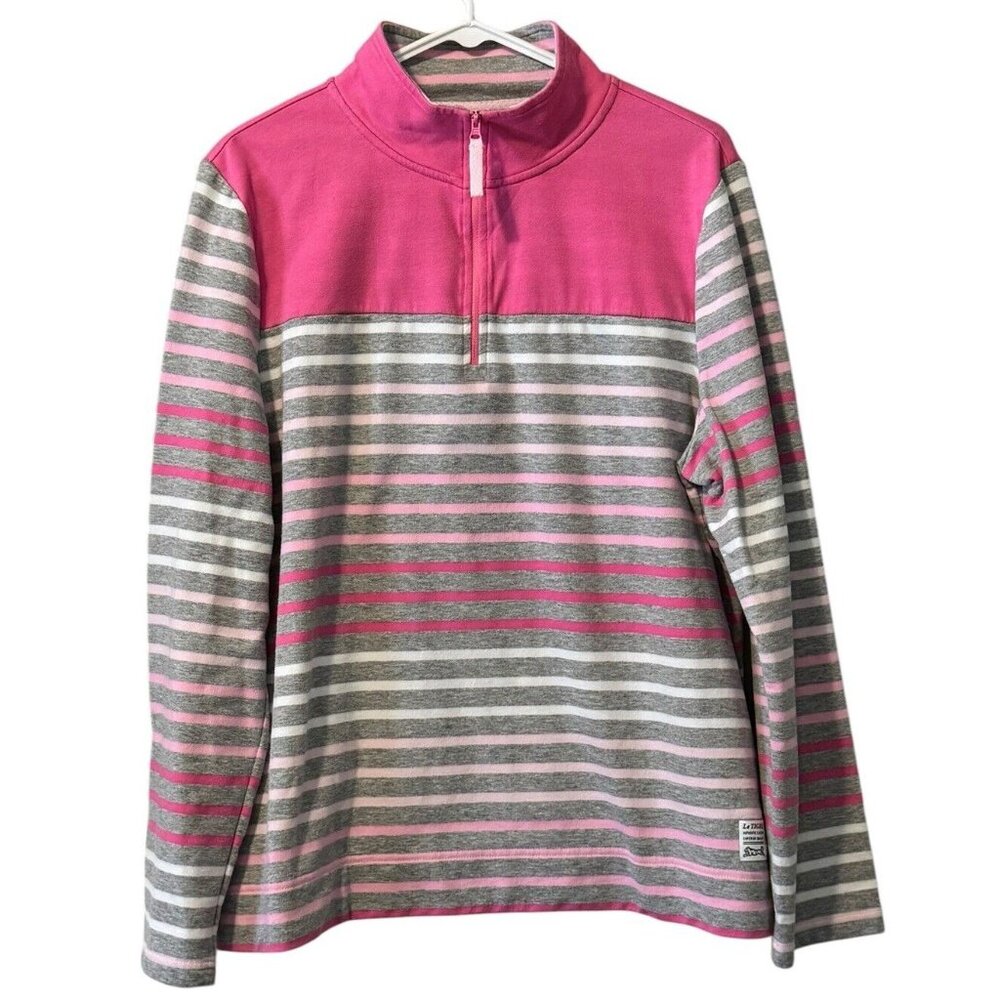 Le Tigre Pullover Women 1/4 Zip Pink Pullover Sweater Sweatshirt Preppy Designer